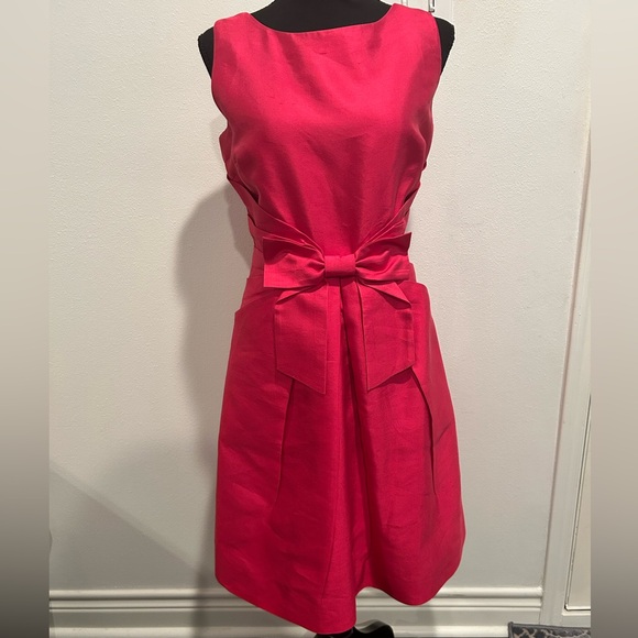 Kate Spade Jillian Pink Dress Silk Sleeveless Bow Size 8‎ VGUC - Picture 4 of 13